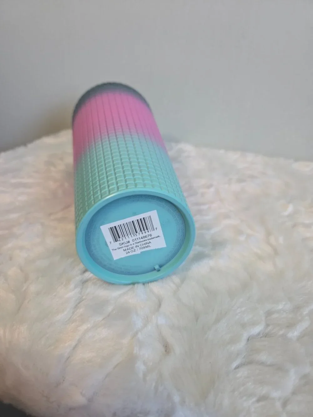 Starbucks 24oz Tumbler Valentines 2024 Blue Pink Purple Gradient Ombre Grid NWT